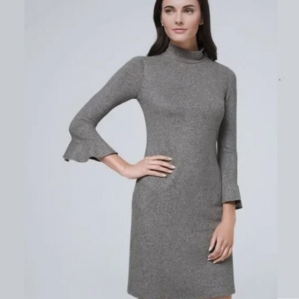 WHITE HOUSE BLACK MARKET SWEATER HOLIDAY PARTY DRESS MOCK NECK SLEEVE MEDIUM NWT